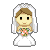 ウェディングドレスの花嫁さんのGIFアニメ